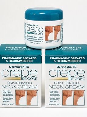 Dermactin-TS Crepe Be Gone Neck Cream Lot of 2 Skin Firming 3oz New Sealed